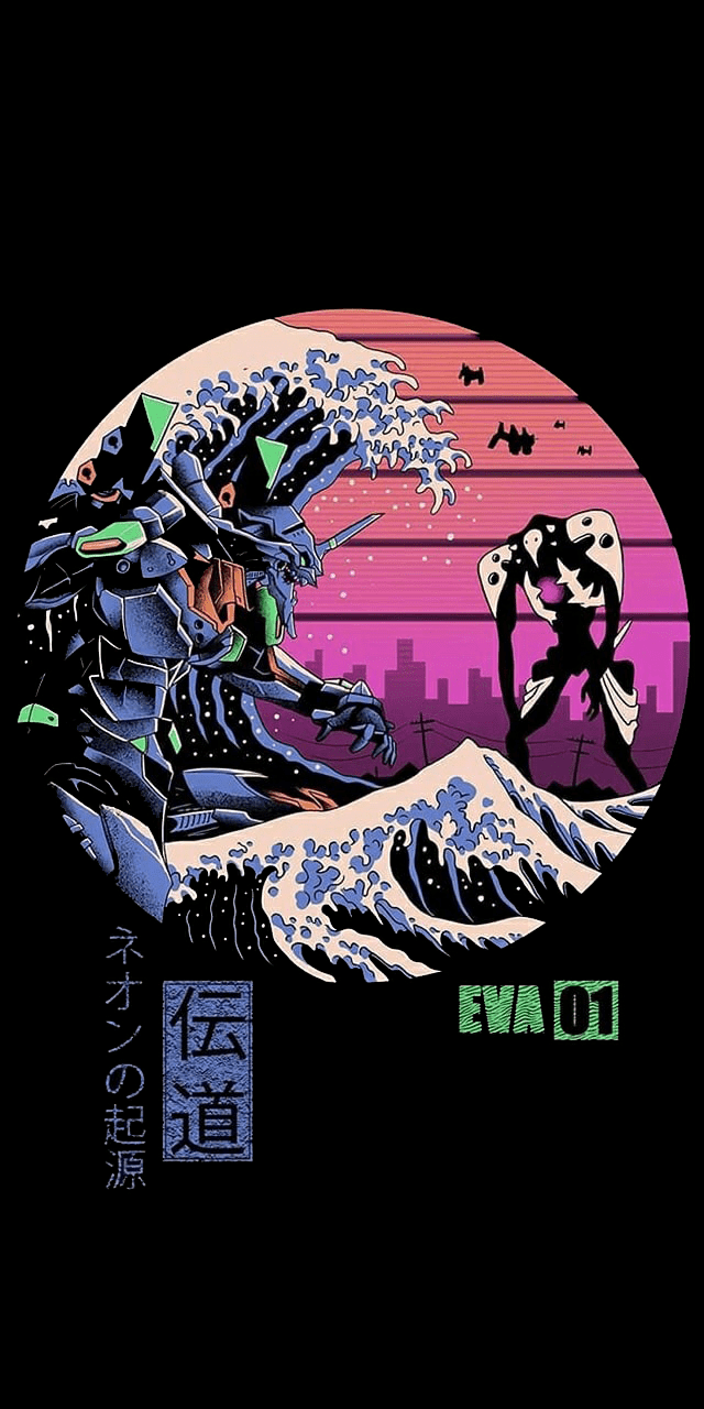640x1280 Evangelion art, Vaporwave wallpaper .com