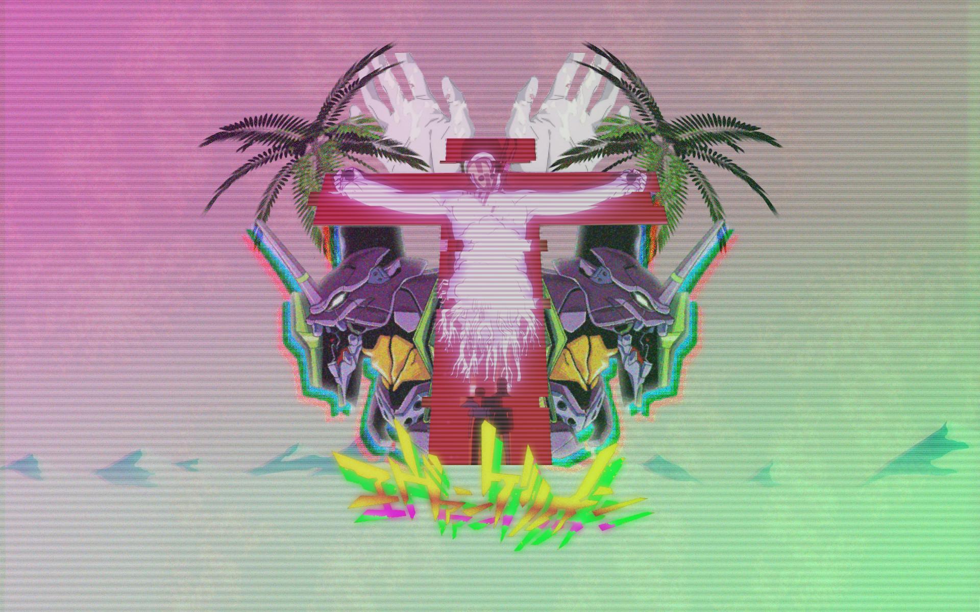 1920x1200 Evangelion Vaporwave Wallpaper .