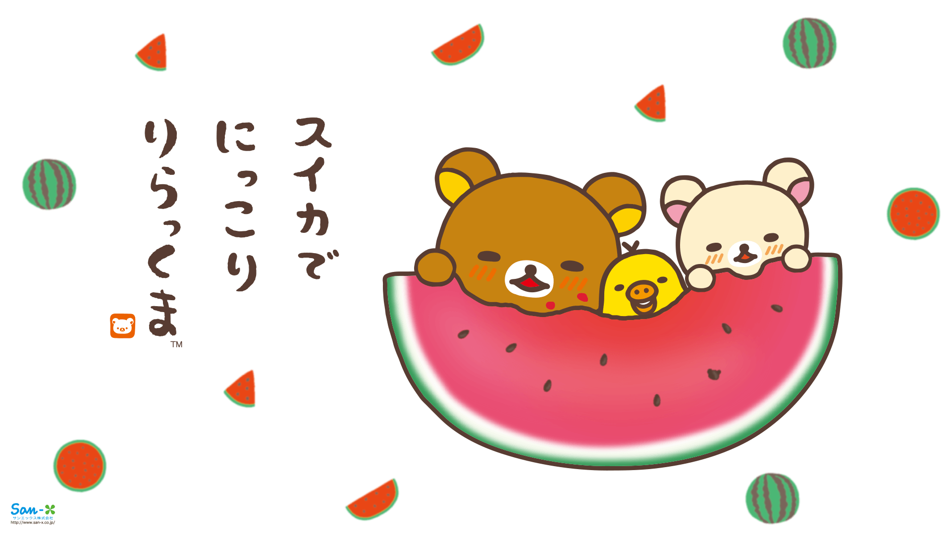 1920x1080 Rilakkuma Watermelon Wallpaper. K A W A I I. Rilakkuma