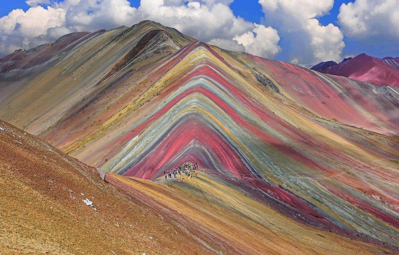 1332x850 Wallpaper Peru, tourists, Rainbow .