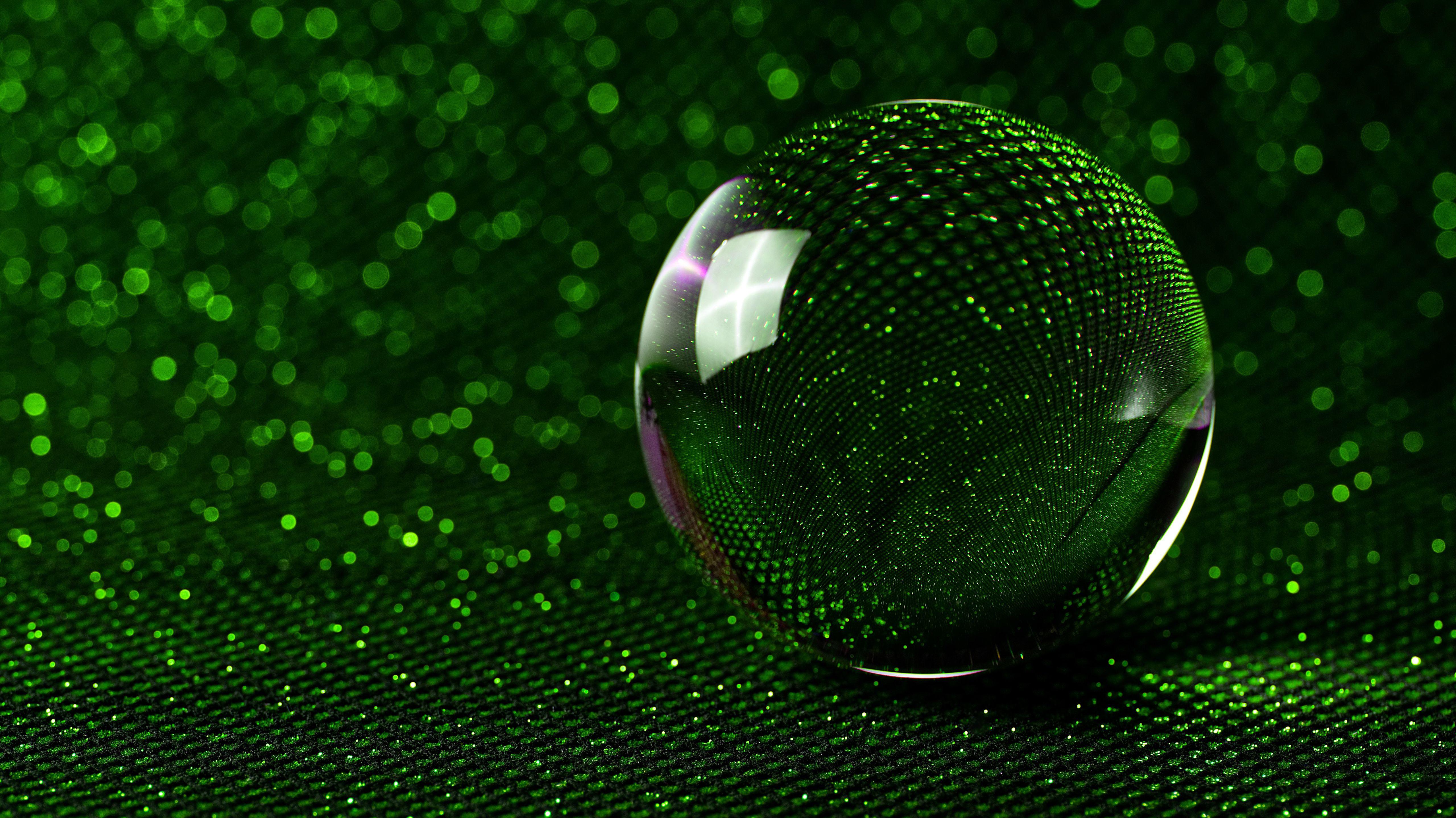 5120x2880 Green Glass Sphere 5K Wallpaper. HD .hdwallpaper.in
