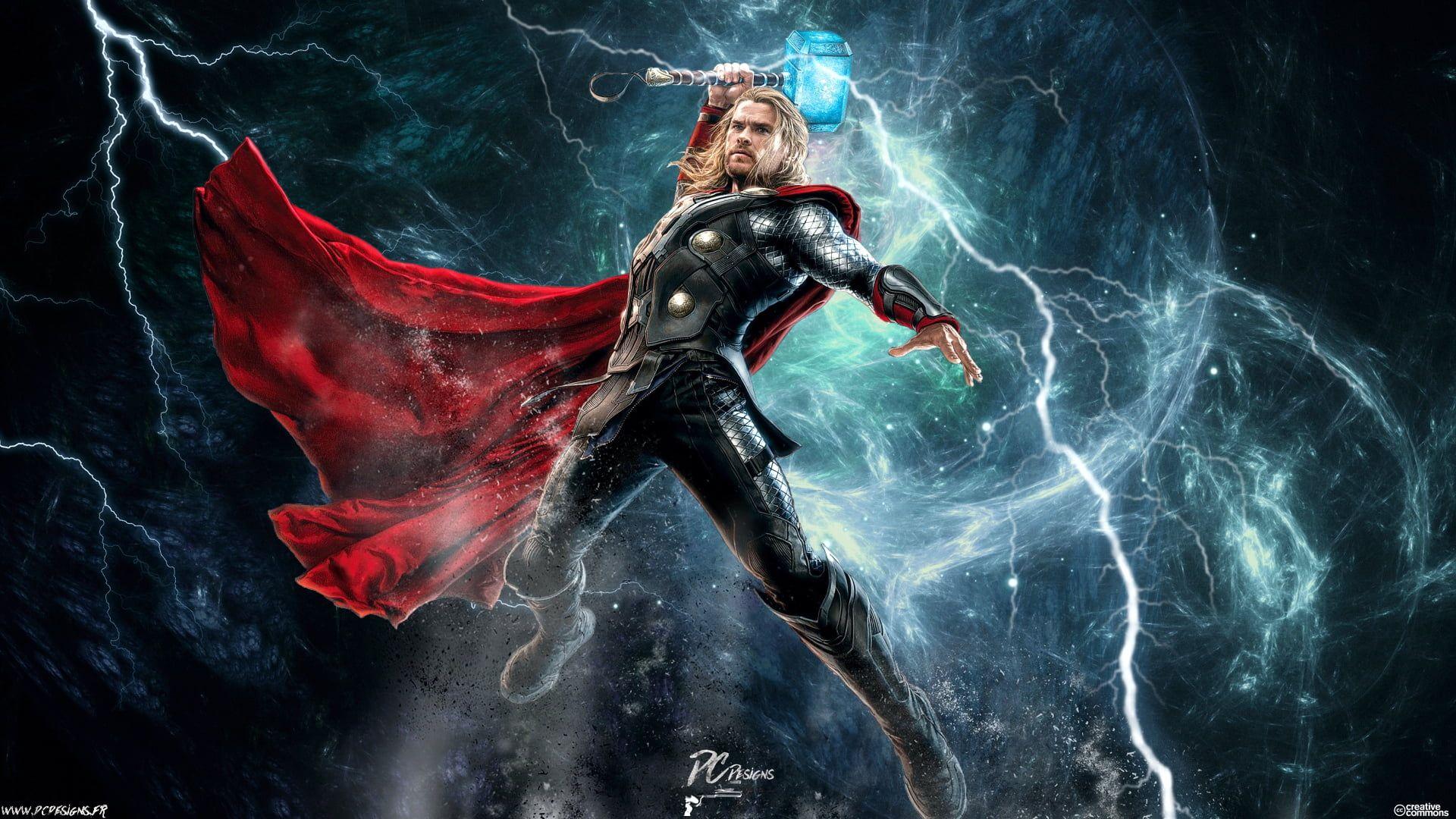 1920x1080 Marvel Thor digital wallpaper, Chris .