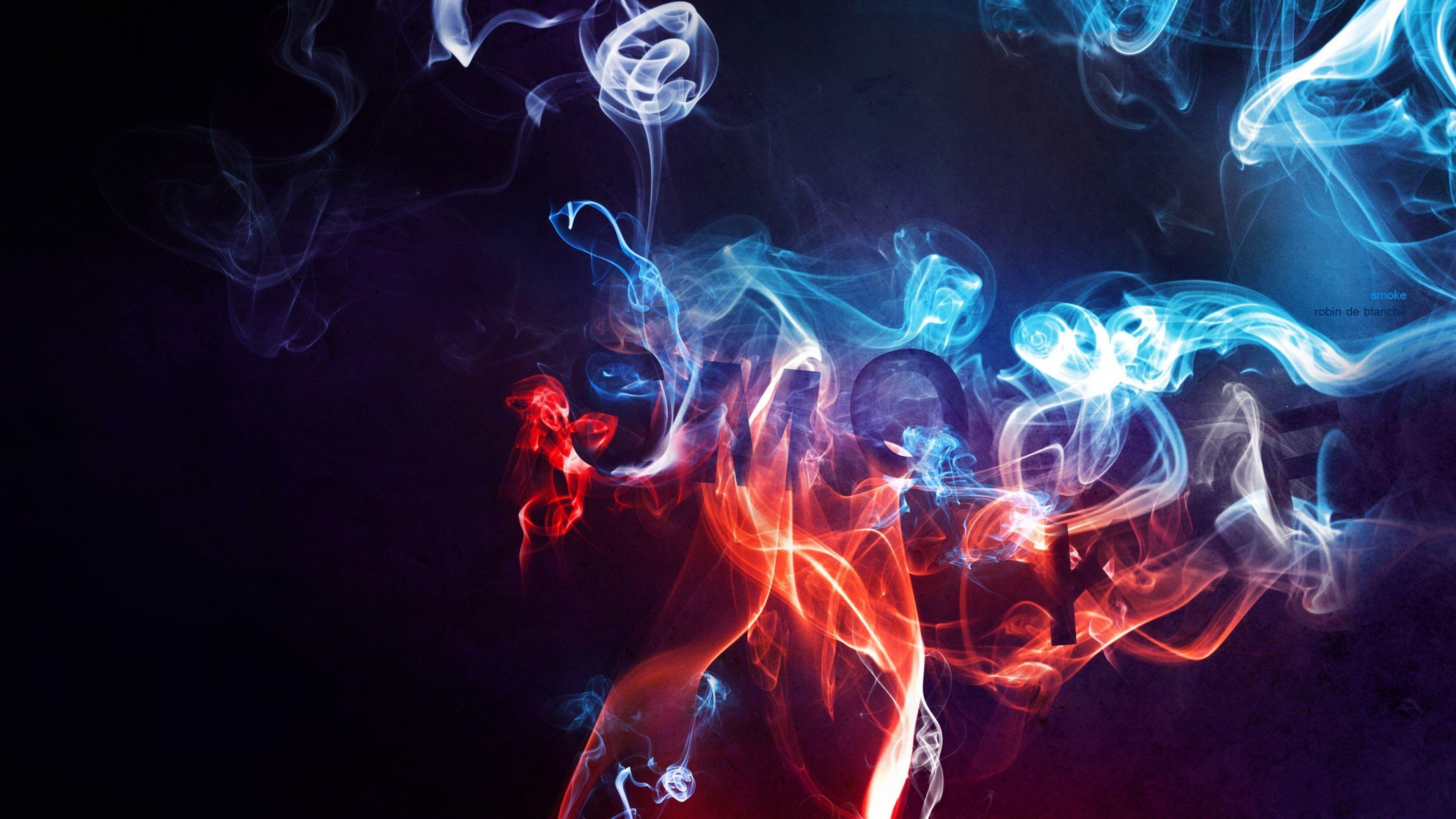 3840x2160 Smoke Red Black Background .