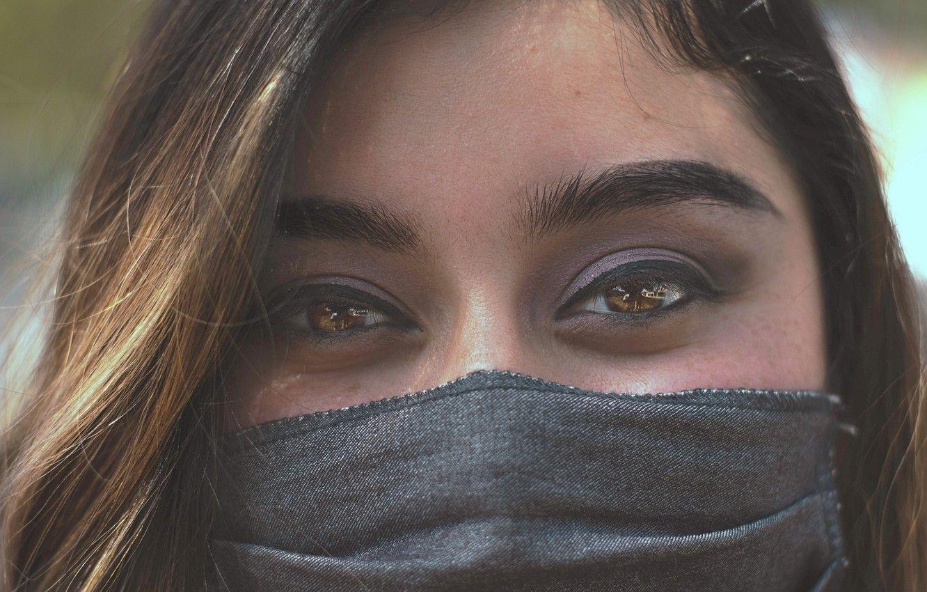 1332x850 Wallpaper girl, eyes, face, mask .