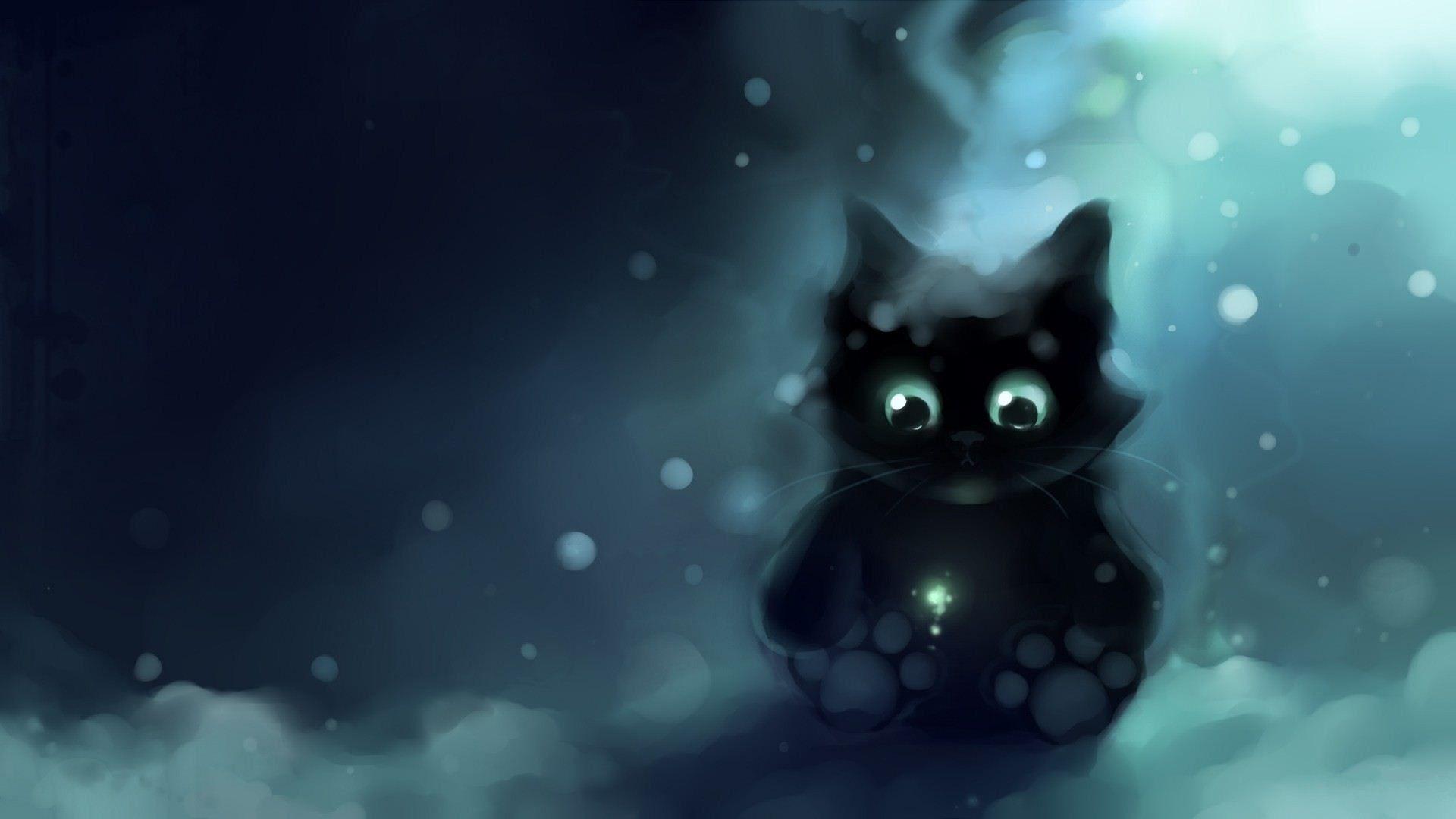1920x1080 Anime Cat Background Full HD Download