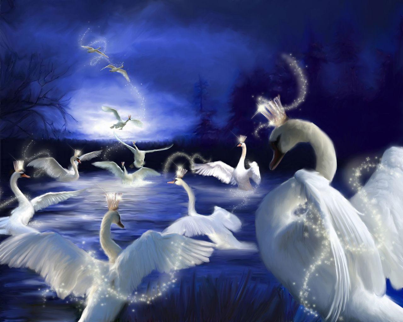 1280x1024 Swan Lake