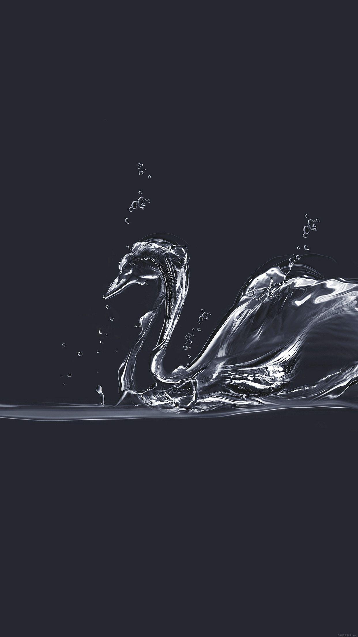 1242x2208 Water Swan Blue Drop Art