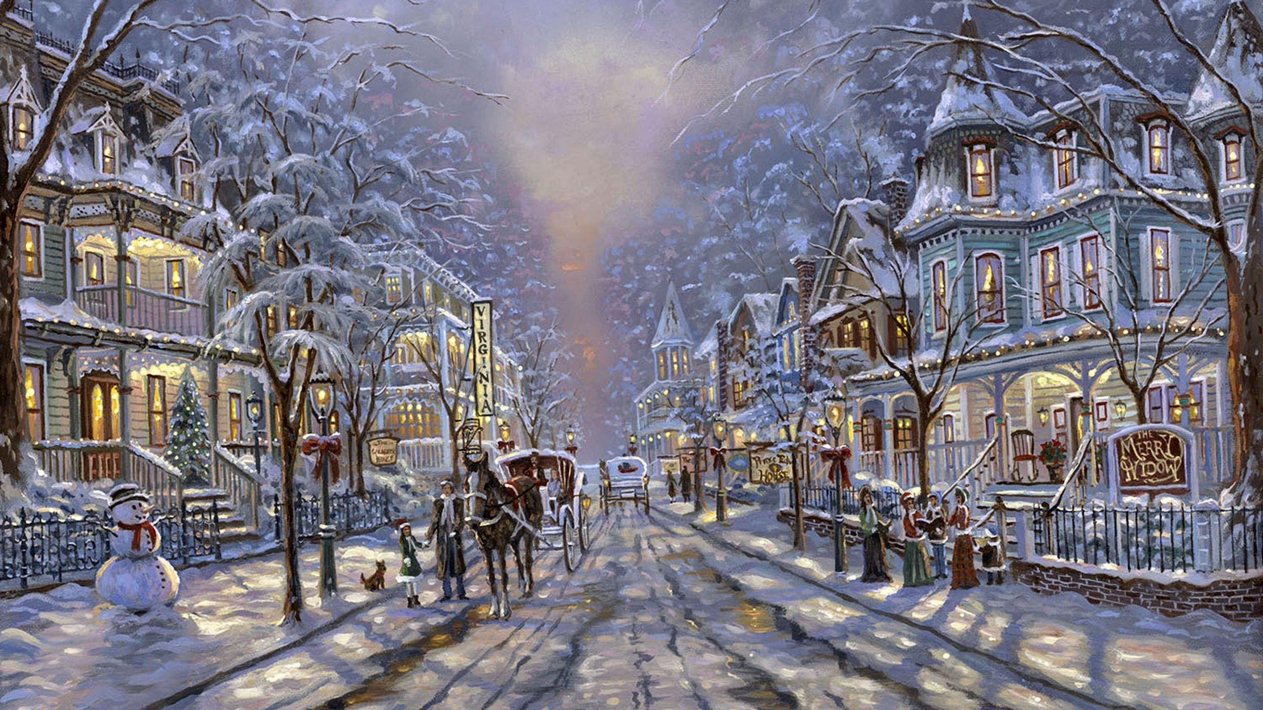 2560x1440 Christmas Scenery HD Wallpaper .line.