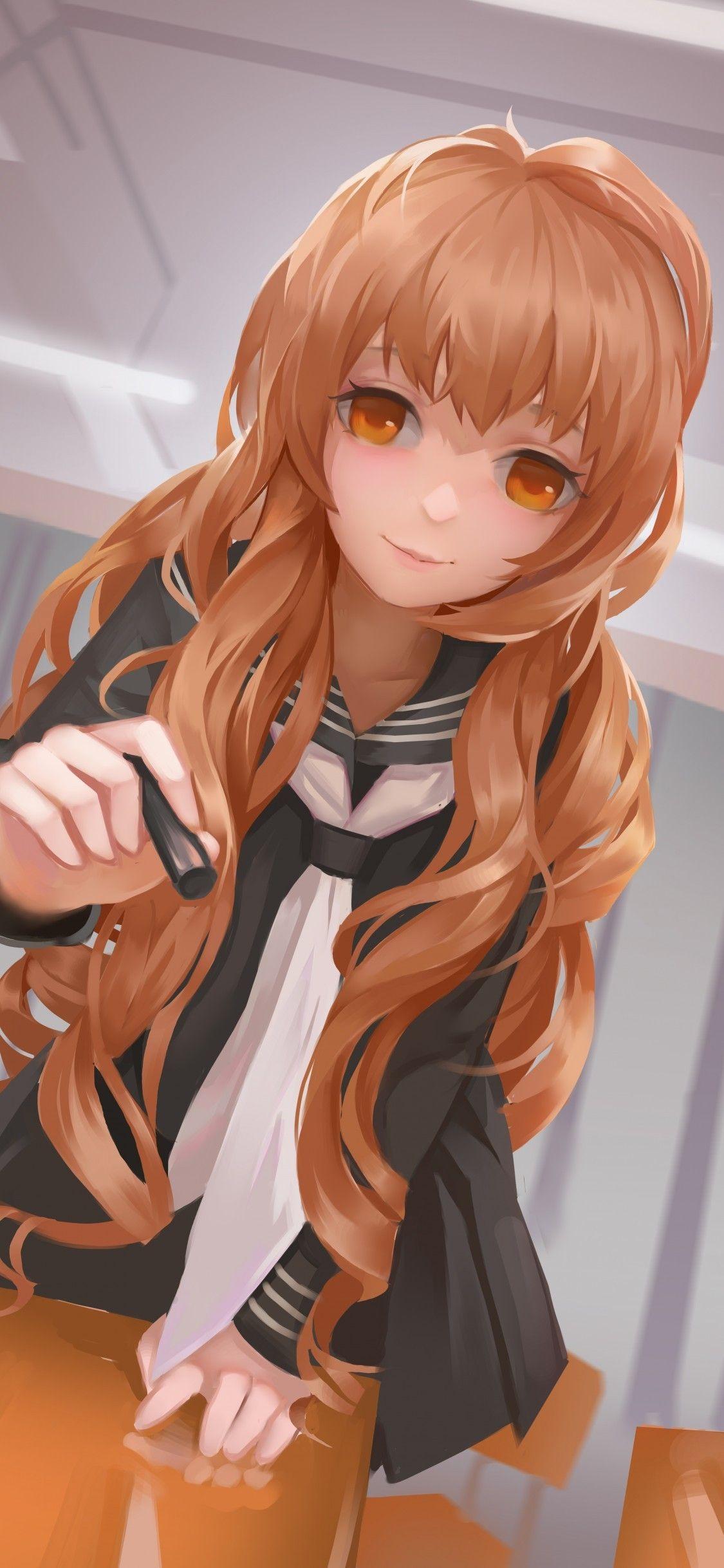 1125x2436 Aisaka Taiga, Toradora, School Uniform .