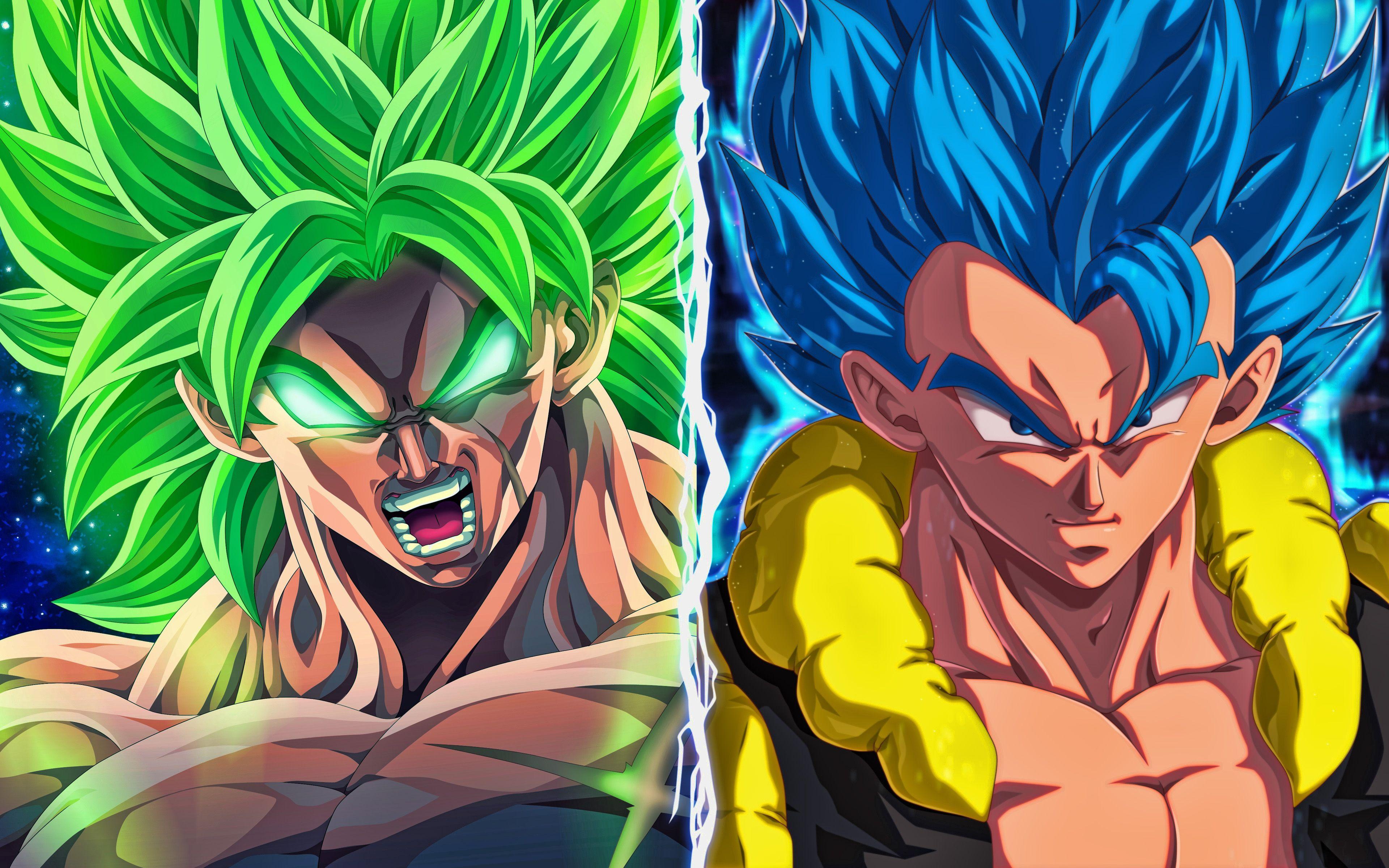 3840x2400 Download wallpaper Broly vs Gogeta, 4k .