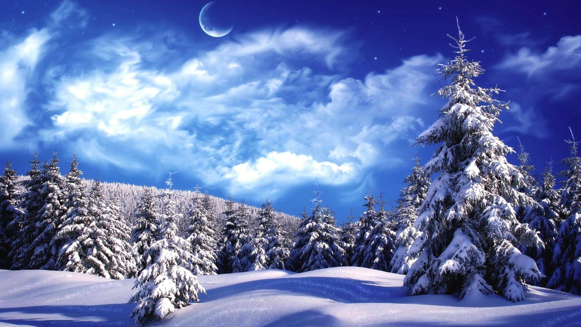 1920x1080 Winter Night Wallpaper HD 1920x1080 .
