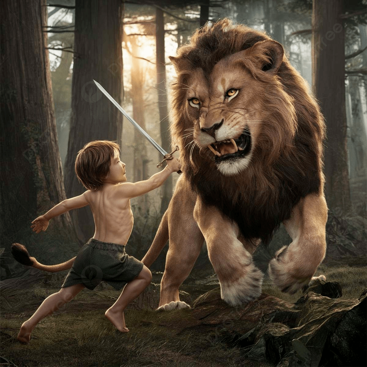 1200x1200 Lion Fight Background Image, HD Picture and Wallpaper For Free Download