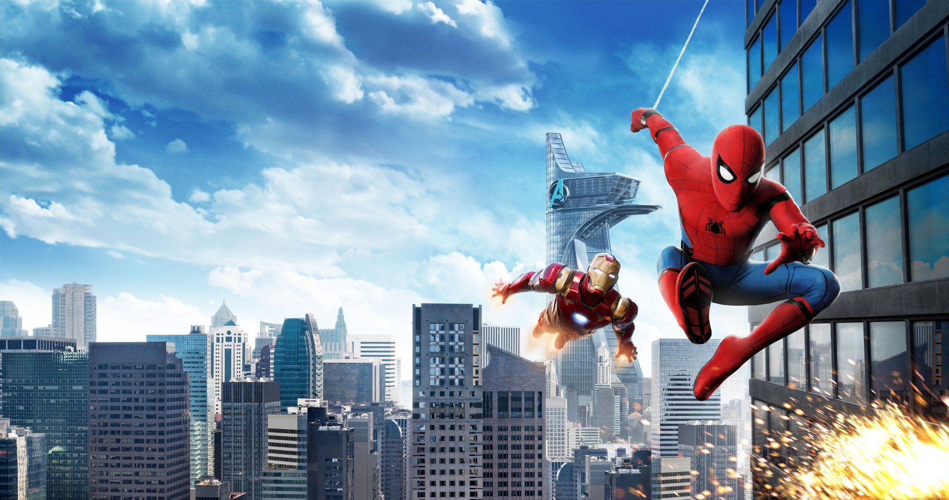 1920x1013 Spider Man And Iron Man In NYC Ultra HD Wallpaperx5000