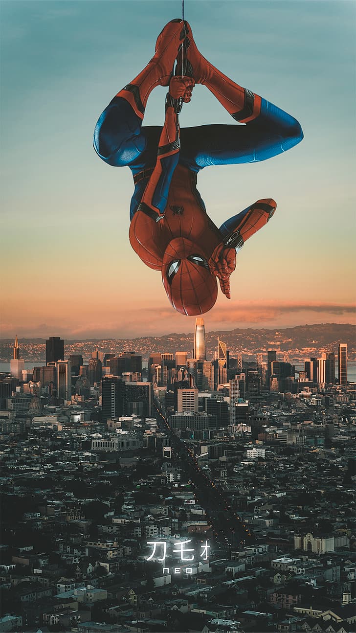 728x1294 HD Wallpaper: Spider Man Far From Home, Sunset, Marvel Cinematic Universe