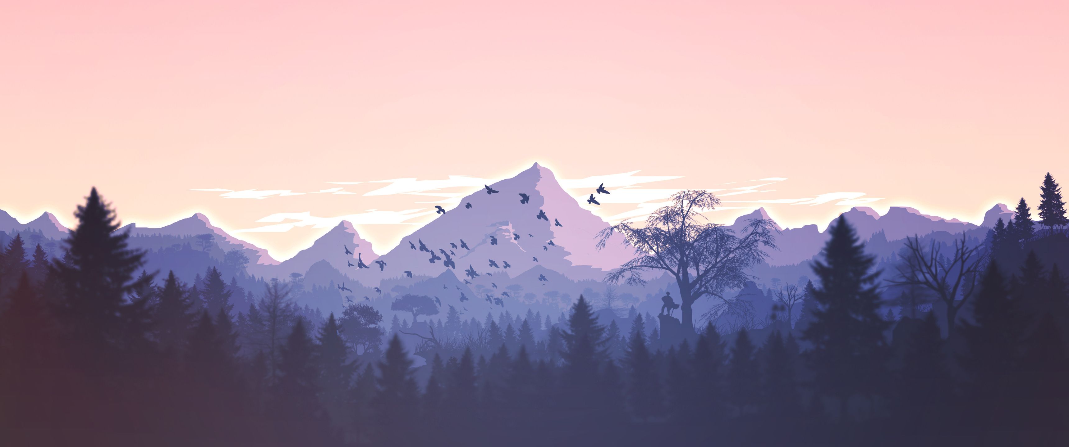 3440x1440 Mountains Minimal Landscape 4k UltraWide Quad HD 1440P , HD 4k Wallpaper, Image, Background, Photos and Picture