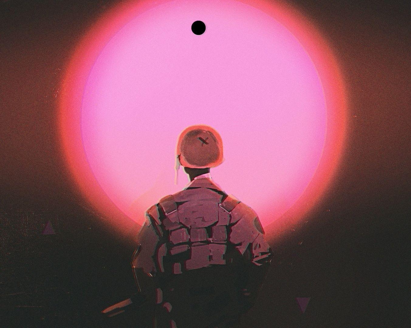 1353x1080 Desktop wallpaper lone soldier, minimal .