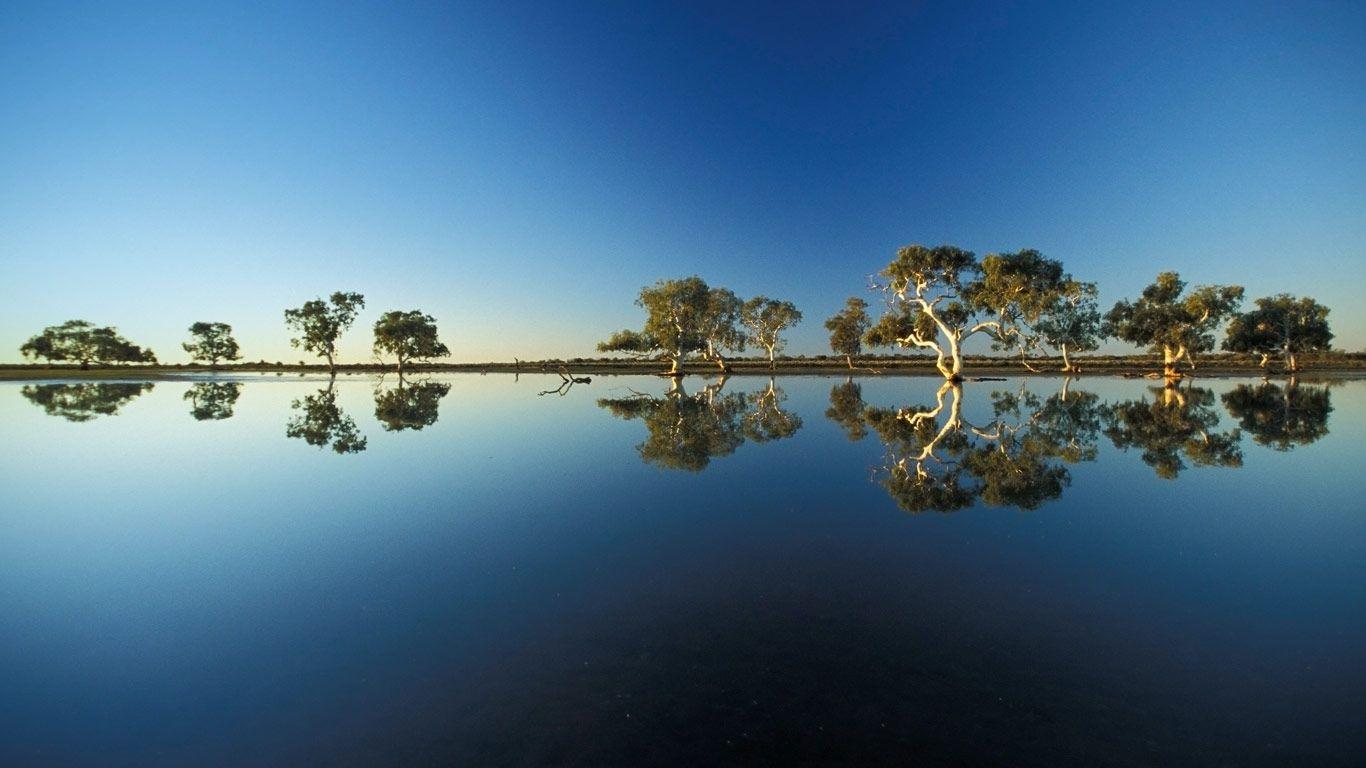 1366x768 A billabong in Wooleen Station, Western .