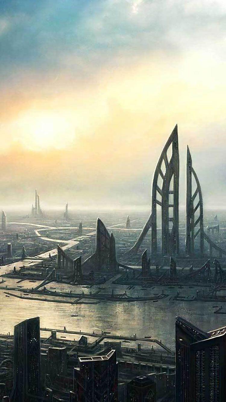 750x1334 Futuristic City iPhone Wallpaper