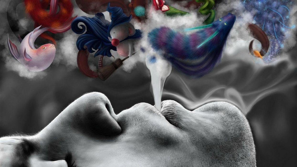 1244x700 Face Woman Girl Lips Smoke Colored .