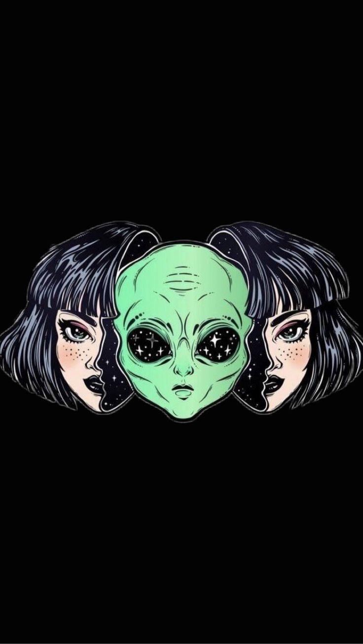 736x1307 Background Aesthetic Alien Space Girl .com