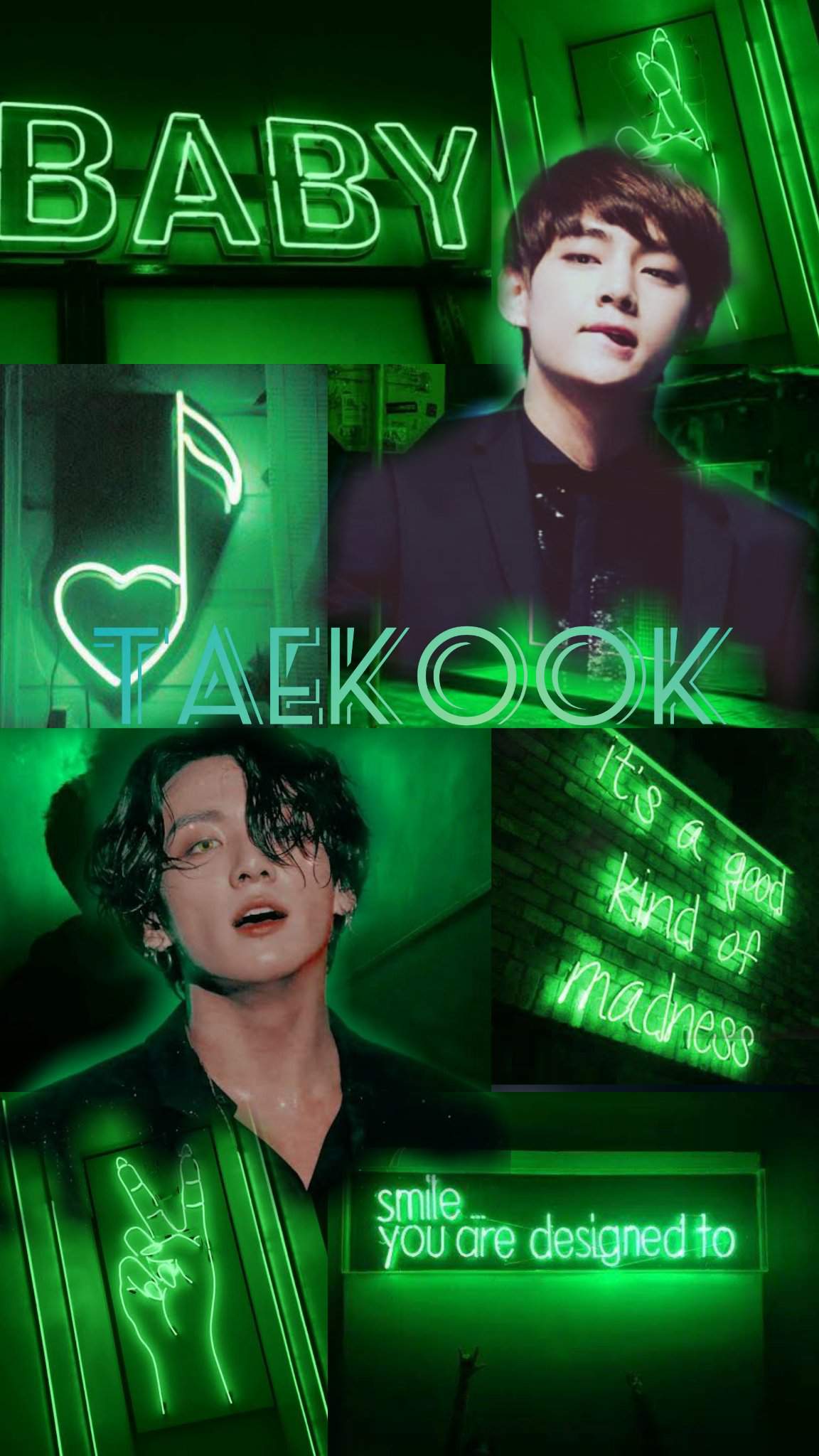 1152x2048 Taekook Green aesthetic wallpaper. V K .