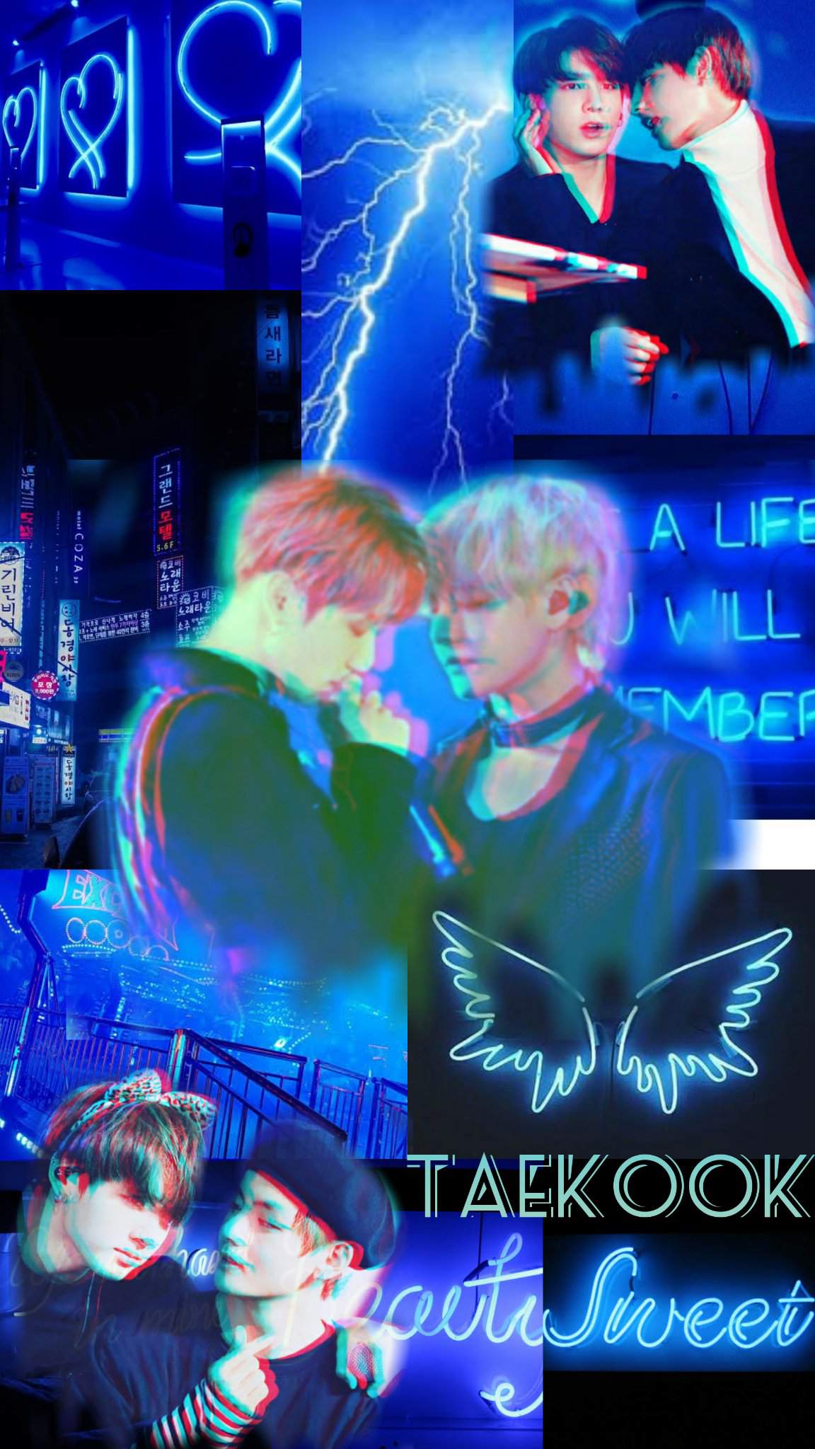 1152x2048 Taekook blue aesthetic wallpaper. V K O O K Amino