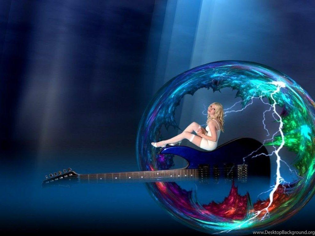 1024x768 Cute 3D Music Wallpaper