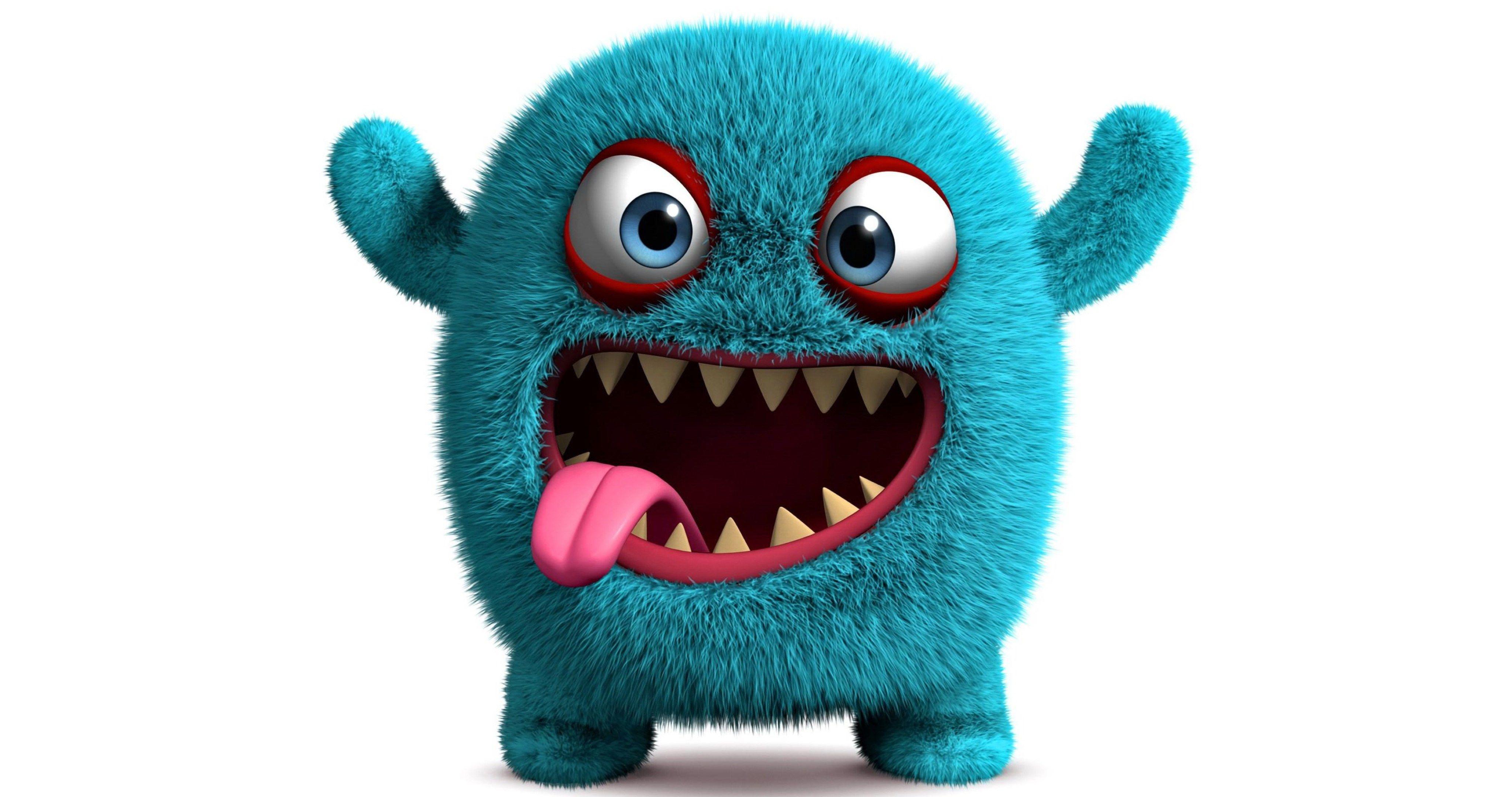 4096x2160 3D Cute Monster Characters .