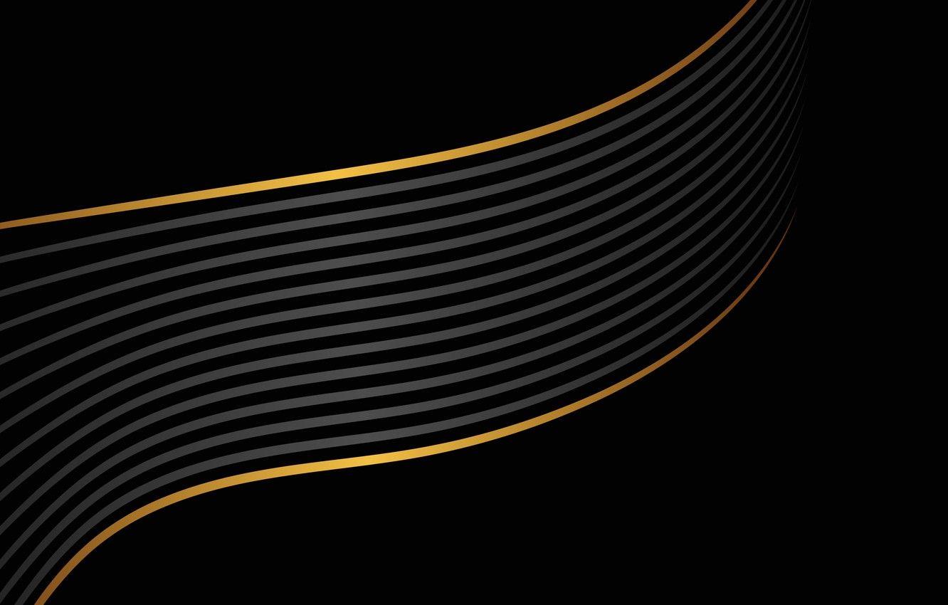 1332x850 Photo Wallpaper Line, Abstraction, Gold .