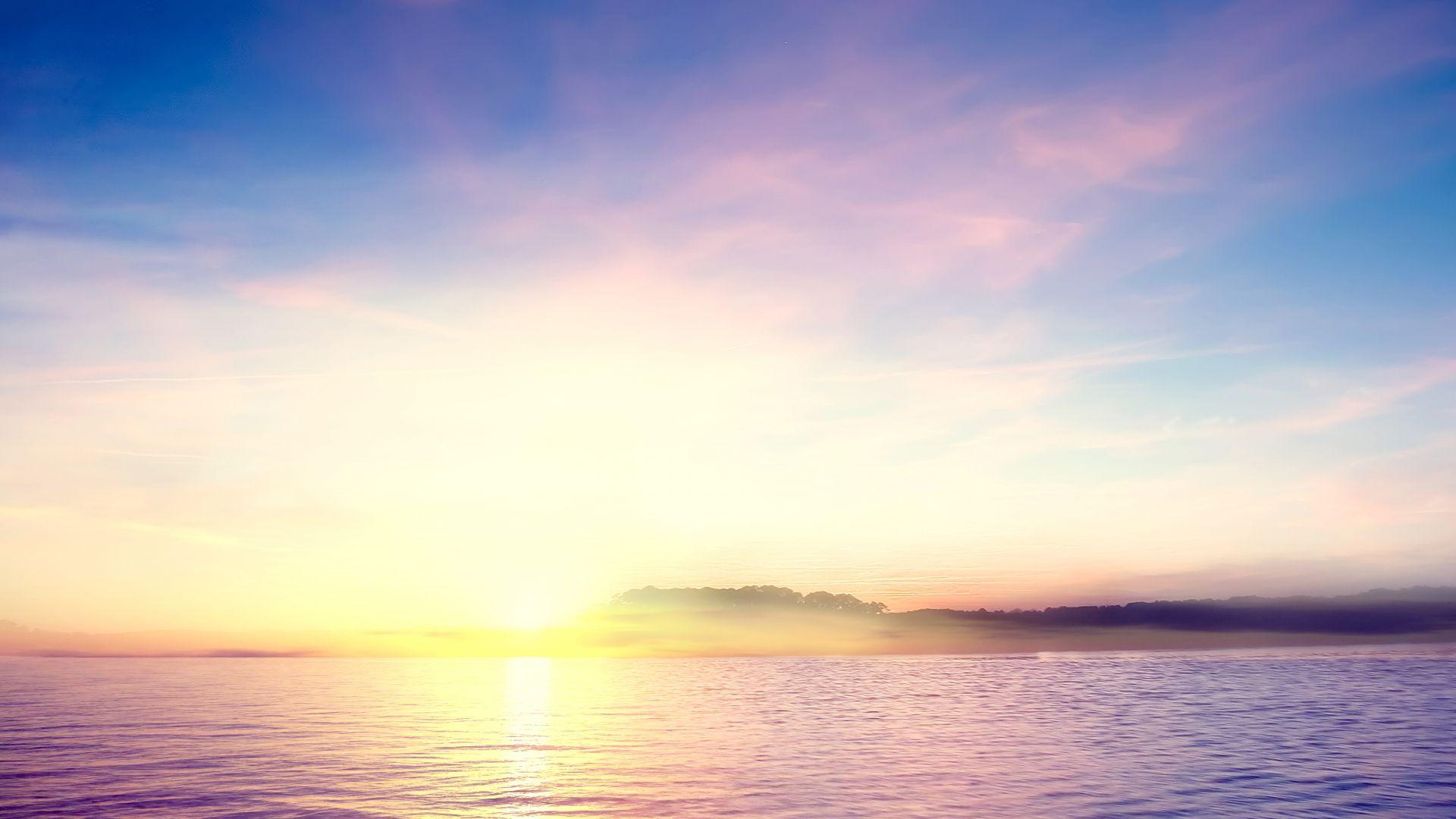 1920x1080 Tropical Island Sunset Wallpaper .