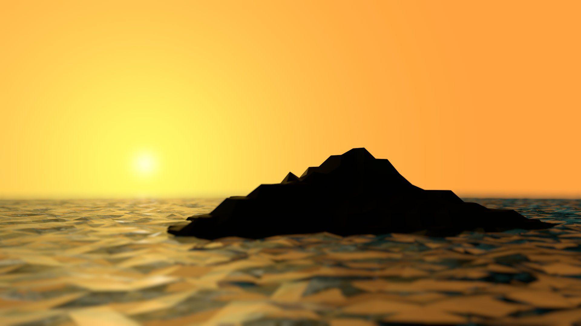 1920x1080 A Lone Island Sunset HD