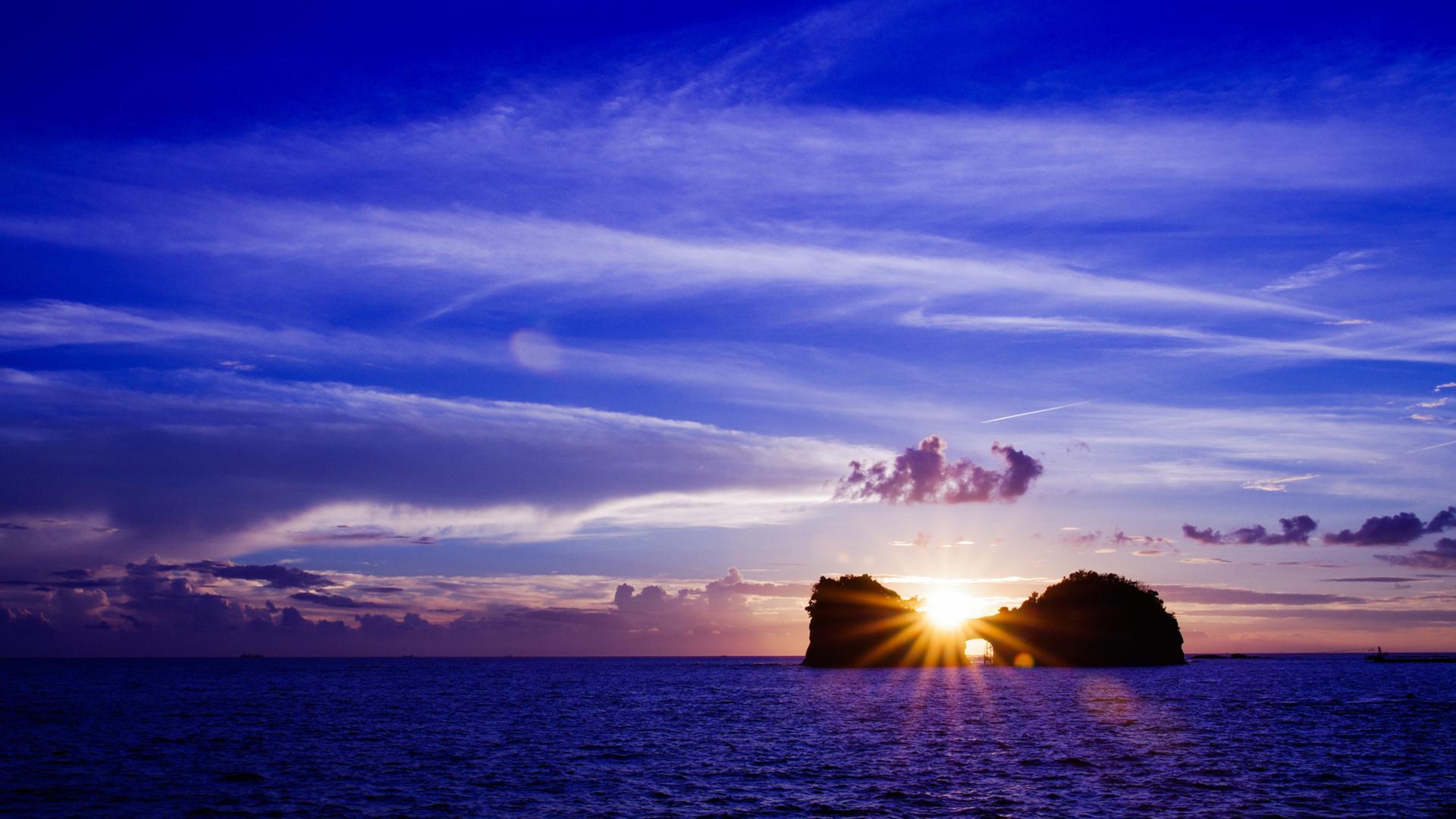 1920x1080 Tropical Island Sunset Wallpaper posted .