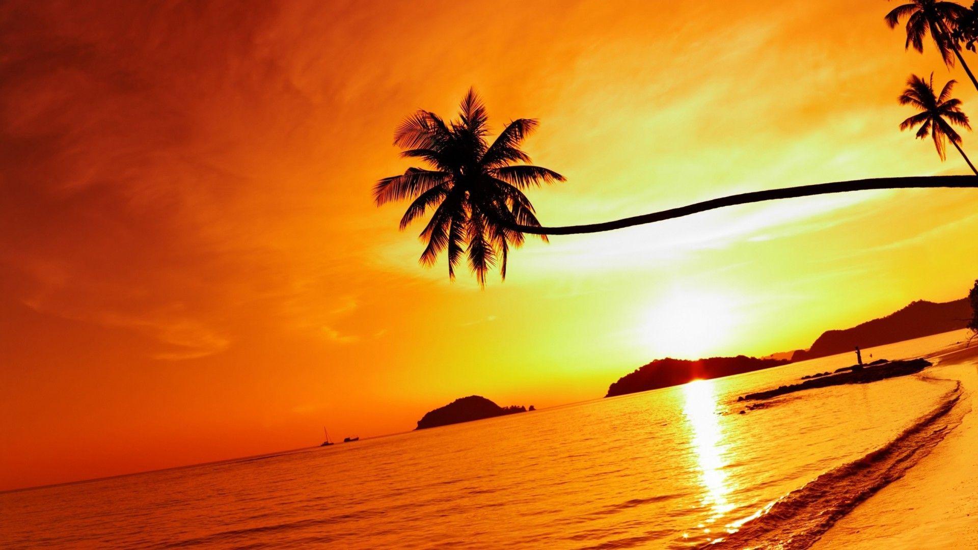 1920x1080 Tropical Beach Sunset Mak Island .com