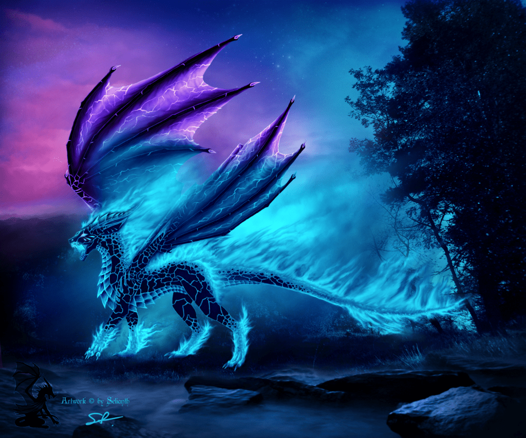 1024x853 Fire Blue Galaxy Pegasus Dragon