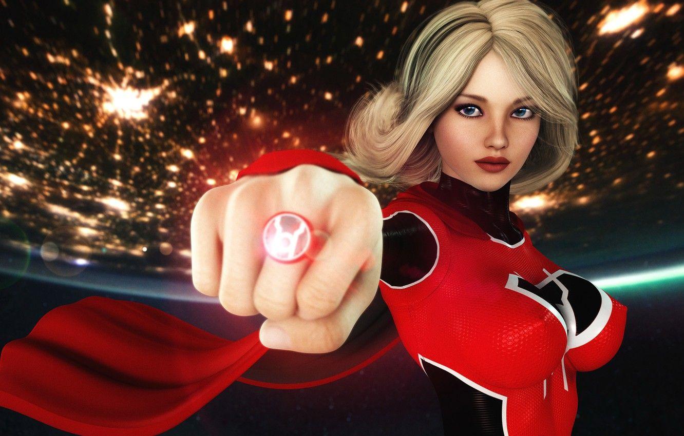 1332x850 Wallpaper red, girl, supergirl, ring .