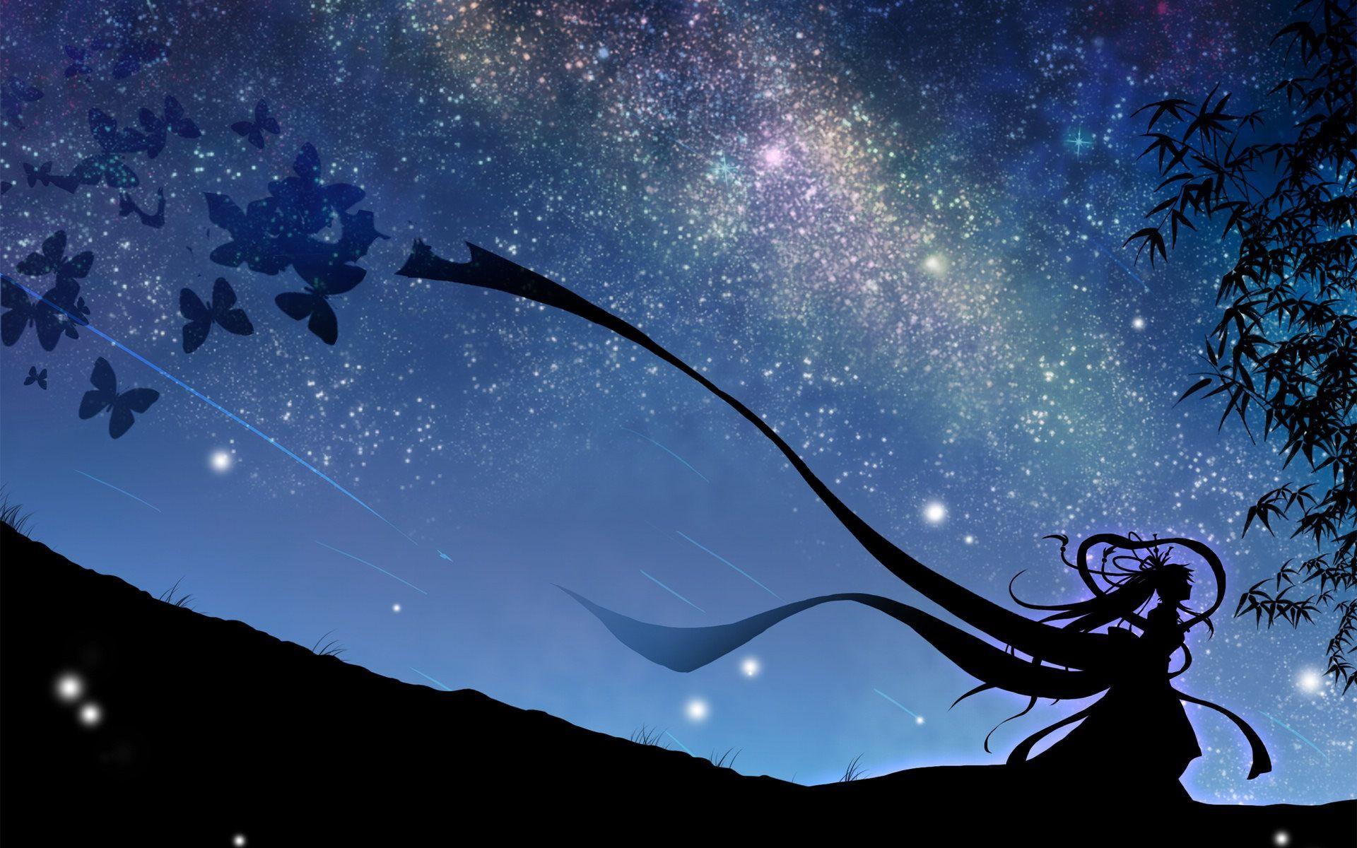 1920x1200 Firefly Summer Beautiful Anime Wallpaper Girl Starry Sky
