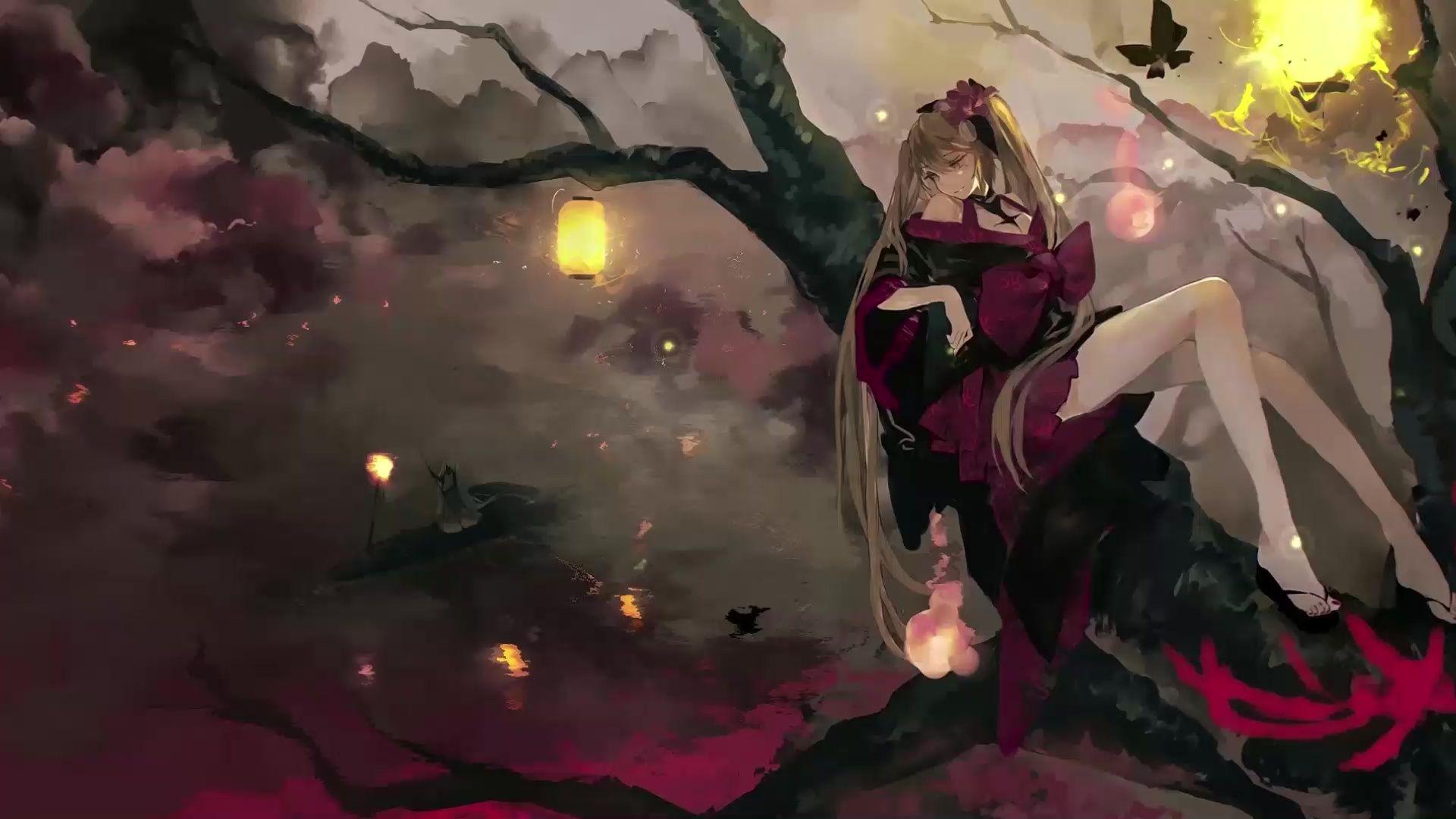 1920x1080 Fireflies Anime Girl Live Wallpaper .