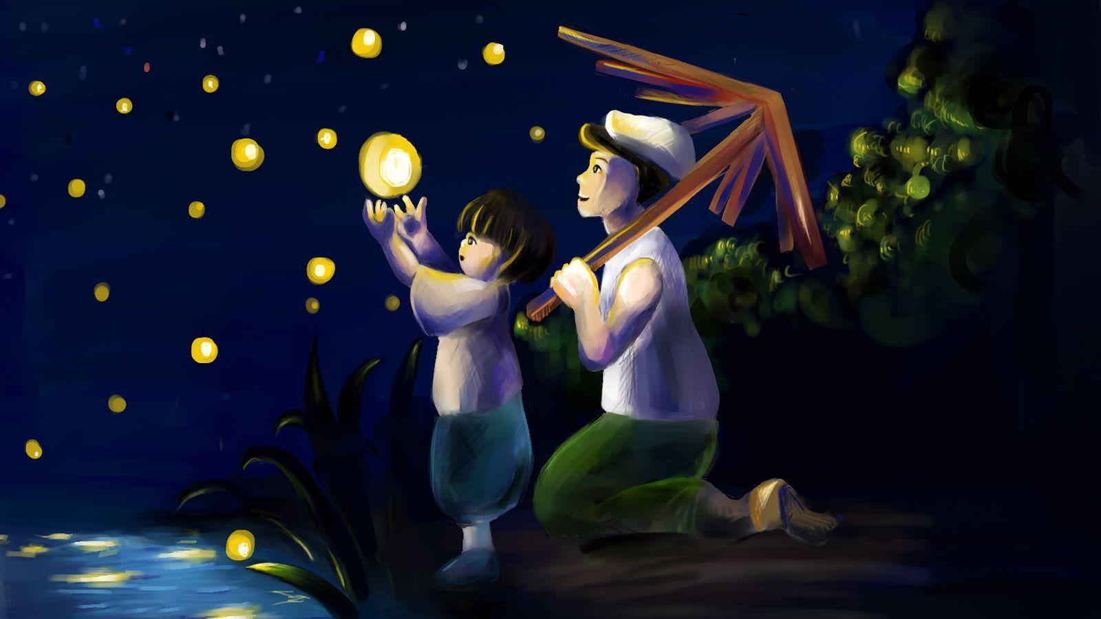1600x900 Firefly Tomb Desktop Wallpaper .