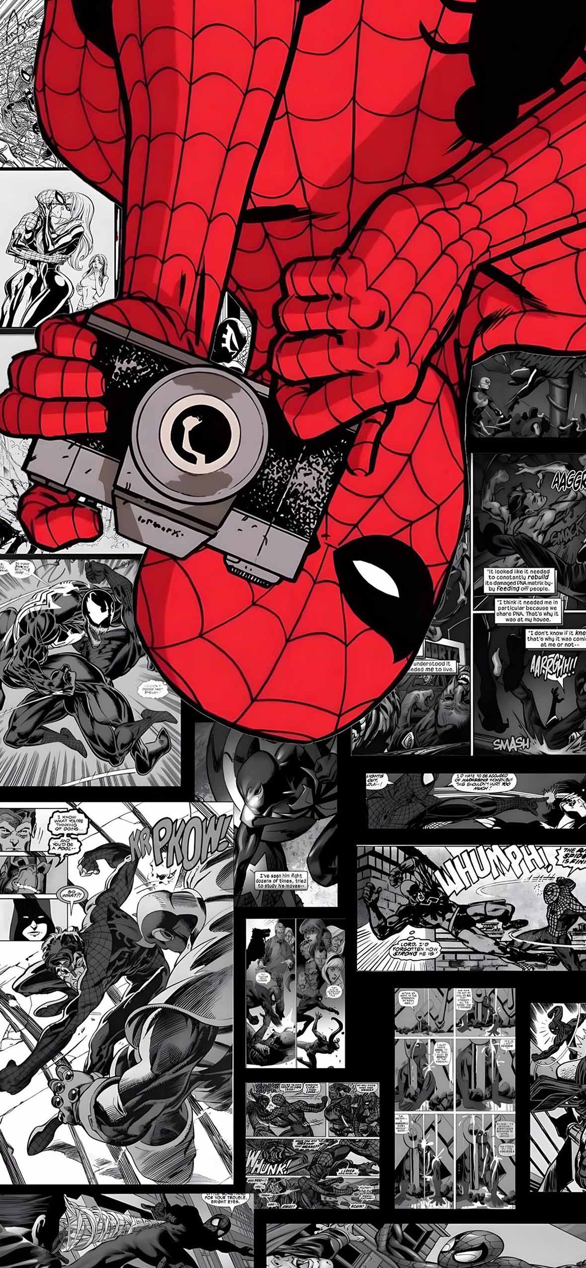 1180x2554 Spider Man Vintage Comic Photography Wallpaper