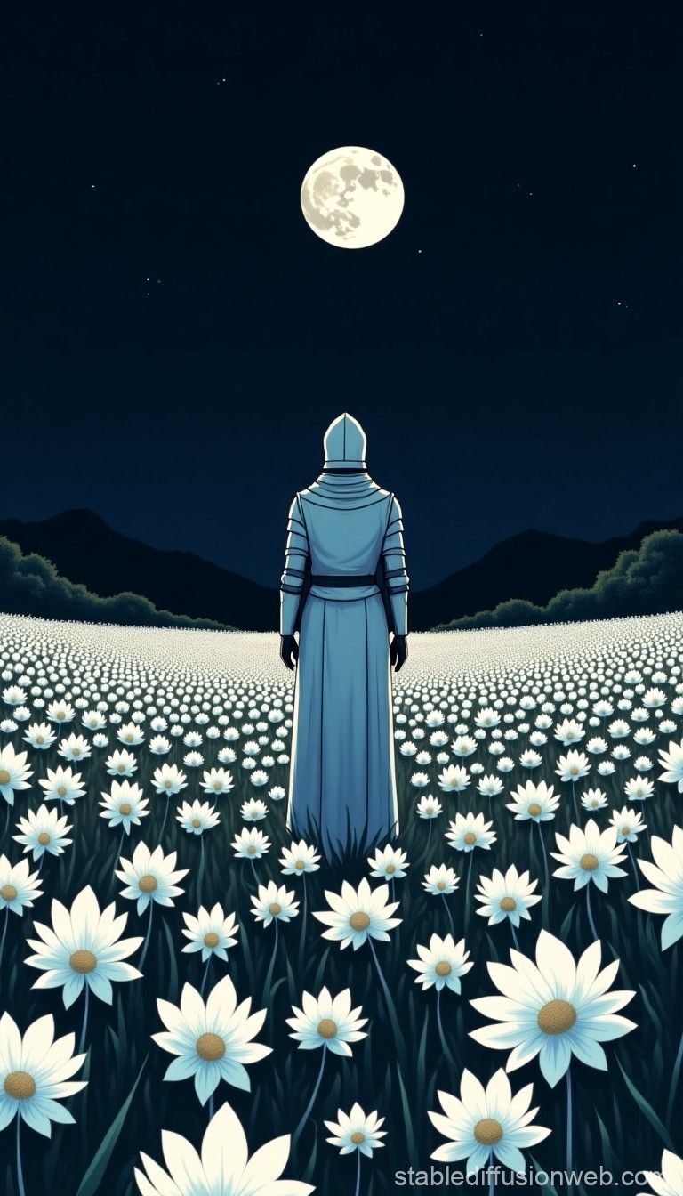 768x1344 knight in a field of flowers Prompts. Stable Diffusion Online