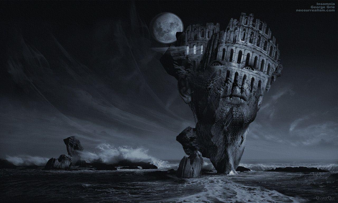 1280x768 Insomnia Or Nocturnal Awakening: Surreal Art Print, Poster, Book, Desktop Wallpaper