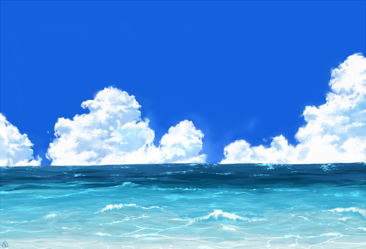 anime ocean scenery