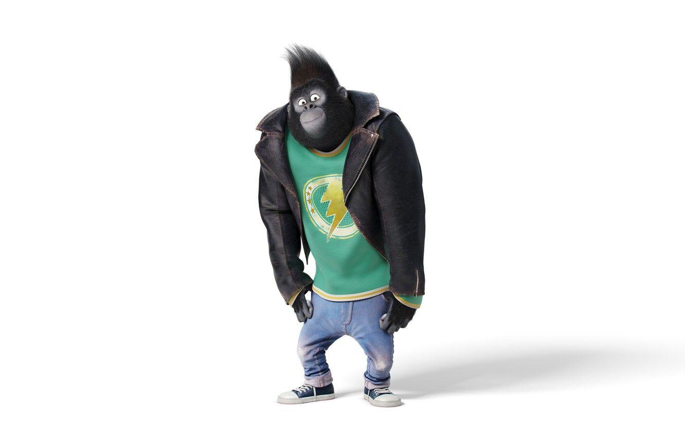 1332x850 Wallpaper cinema, movie, gorilla, film, Johnny, official wallpaper, Universal Picture, animated movie, Illumination Entertainment, Taron Egerton, Sing, mountain gorilla image for desktop, section фильмы