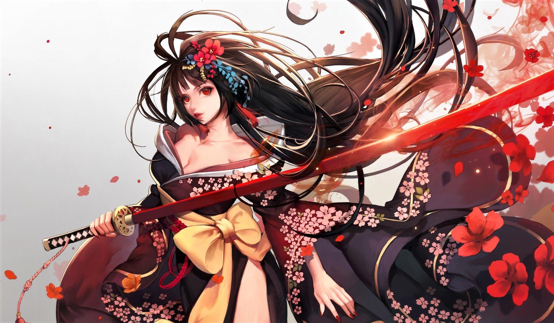 1920x1119 Anime Warrior Girl