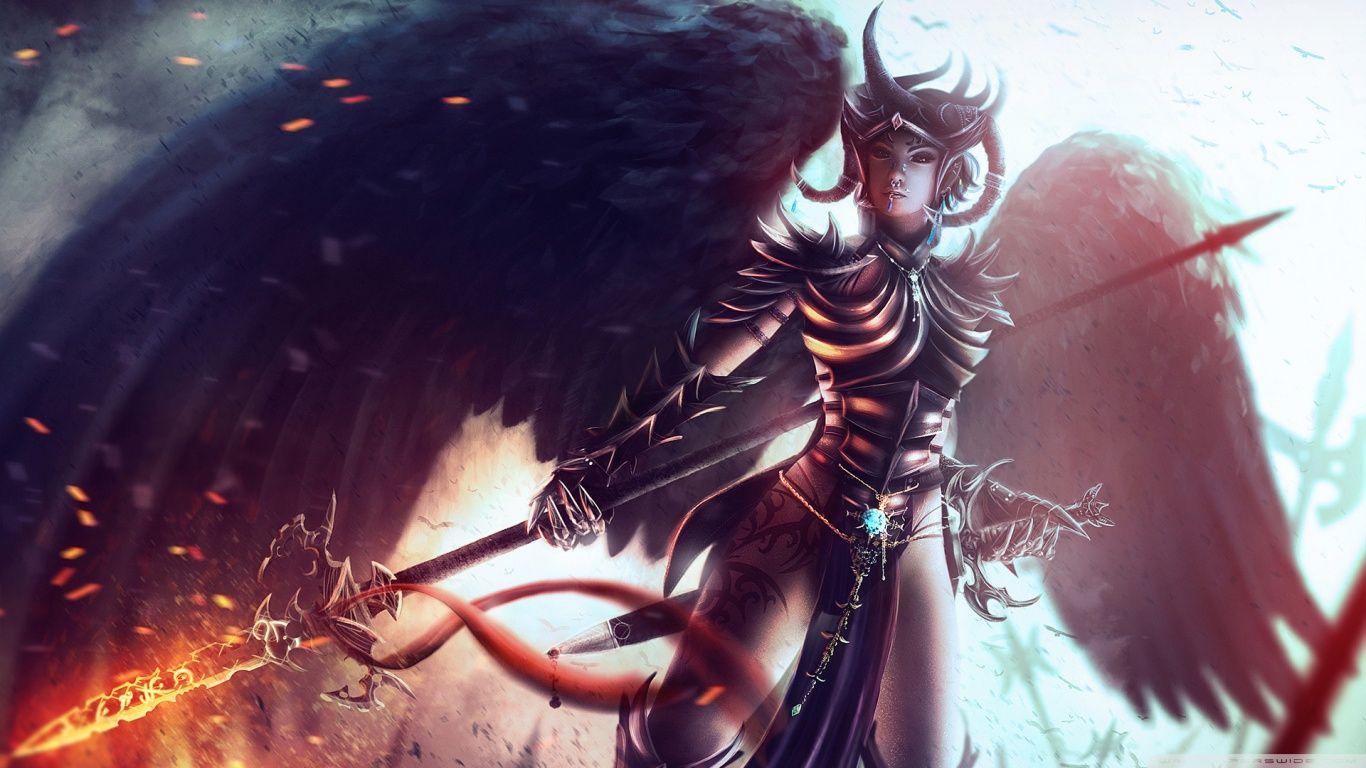 1366x768 Fantasy Sword Warrior ❤ 4K HD Desktop Wallpaper for 4K Ultra HD TV