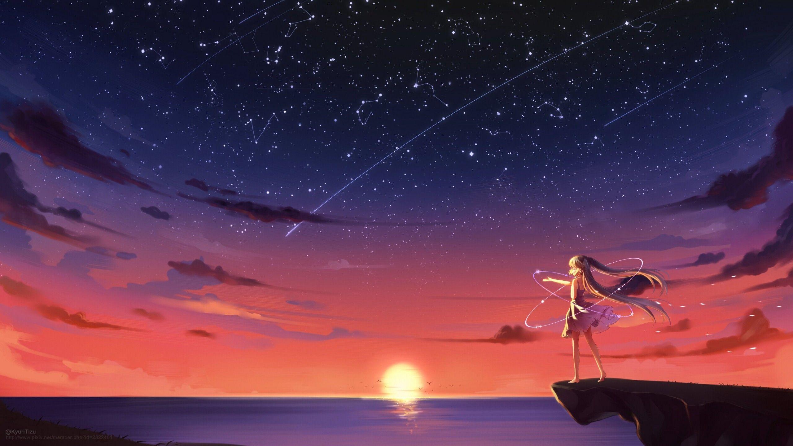 2560x1440 Anime Nature Aesthetic Wallpaper on .wallpaper.dog