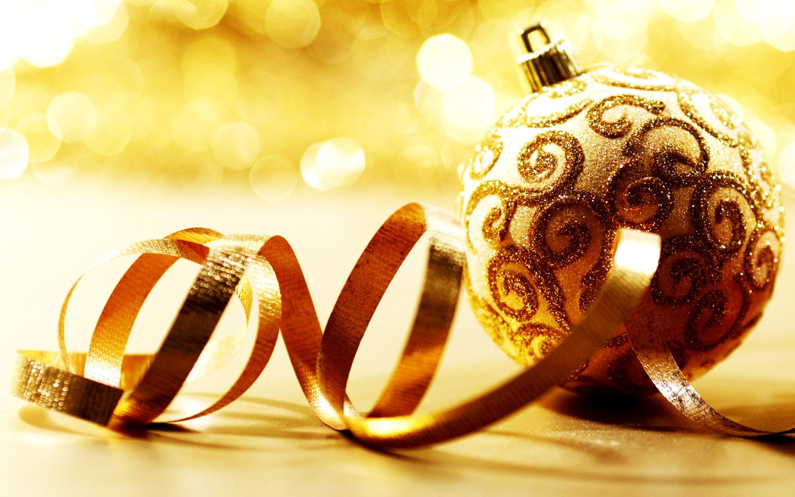 1600x1000 Christmas Ornaments Golden Balls Ribbon .