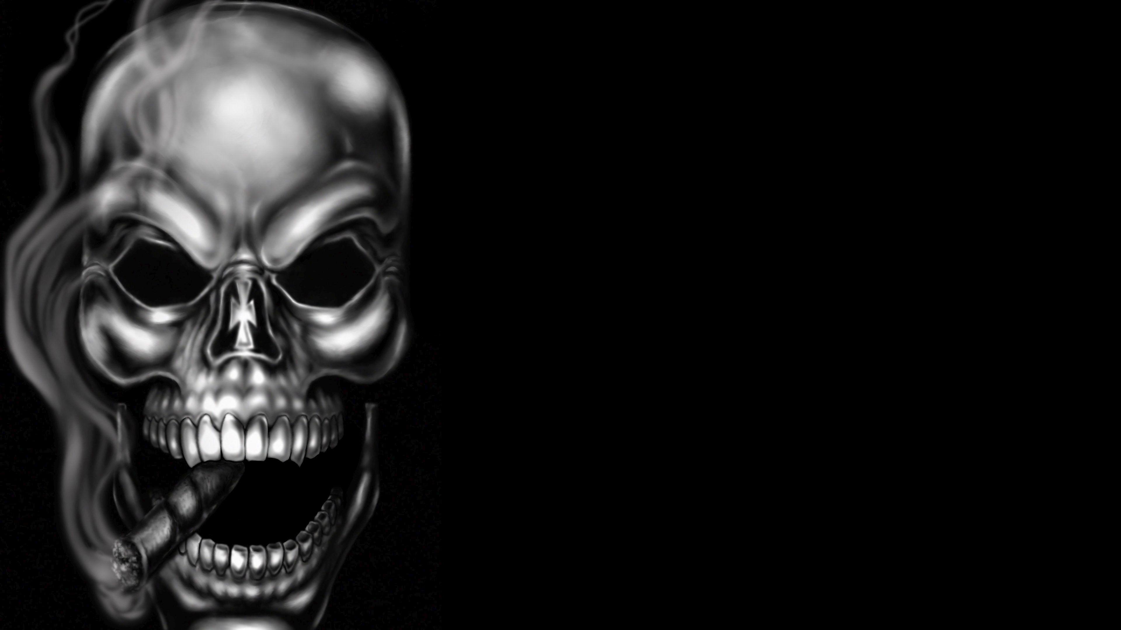 3840x2160 Green Skulls Background .