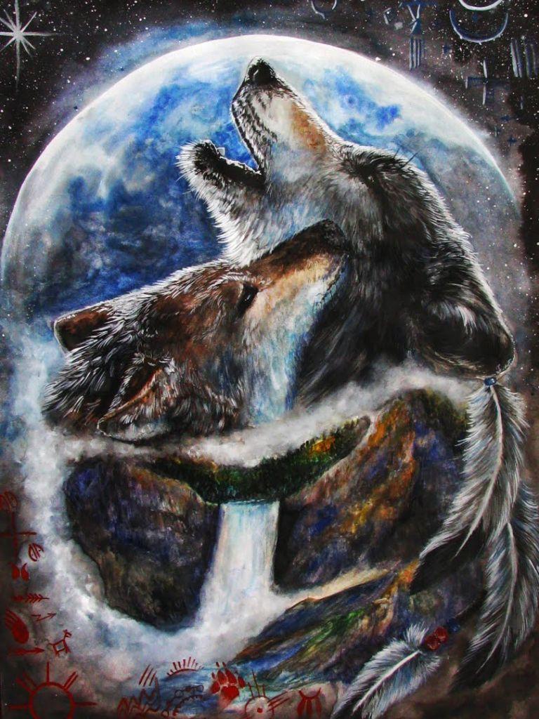768x1024 Free download American Indian Art Wolf .