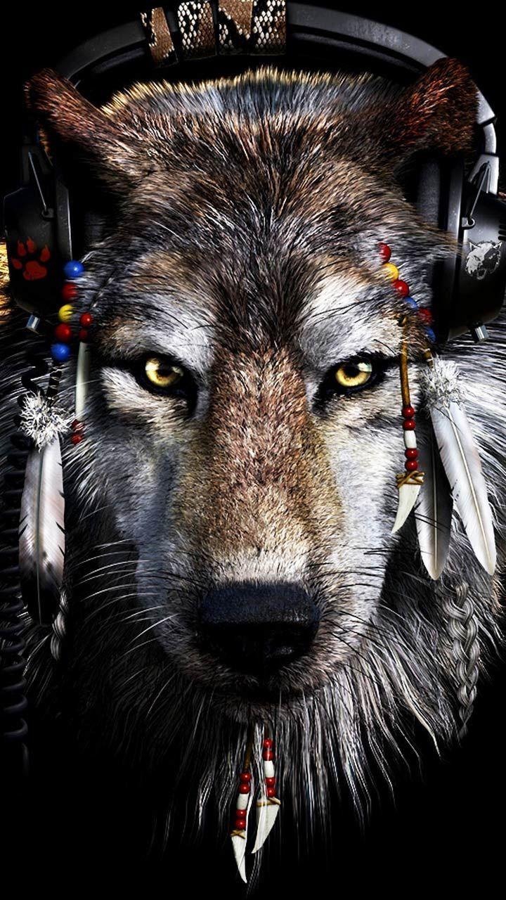 720x1280 India Wise Dark Wolf Theme Free Install on GooglePlay Store. Native american spirit animals, Wolf spirit animal, Abstract wolf